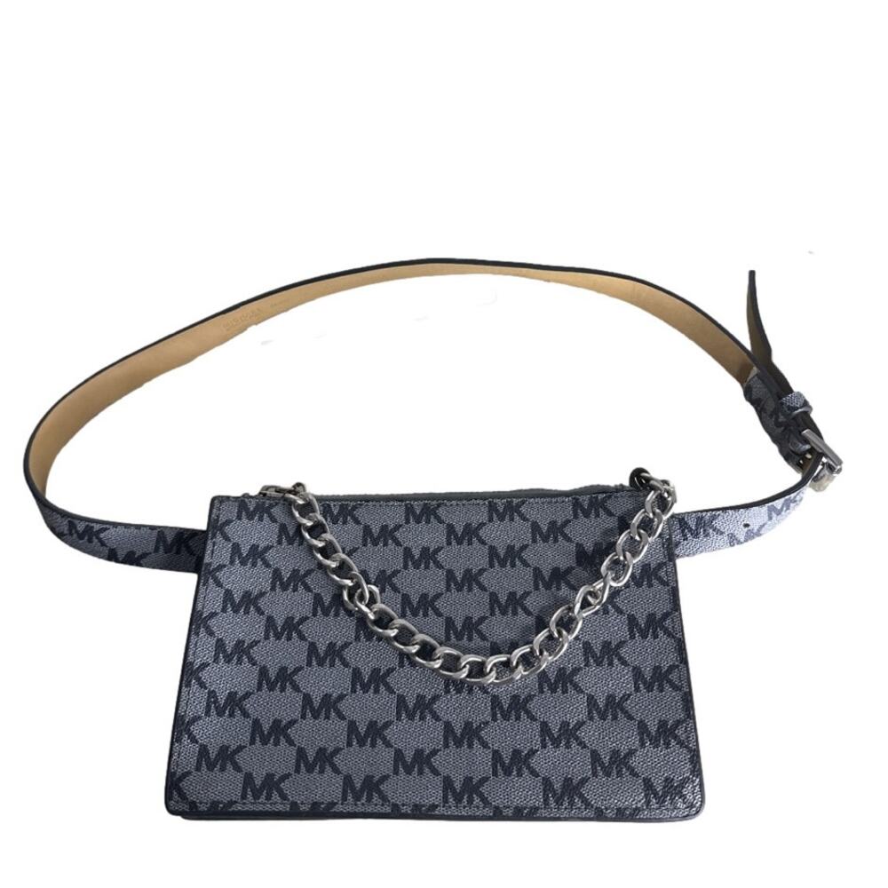MICHAEL KORS SIGNATURE CHAIN BELT BAG (EUC)
